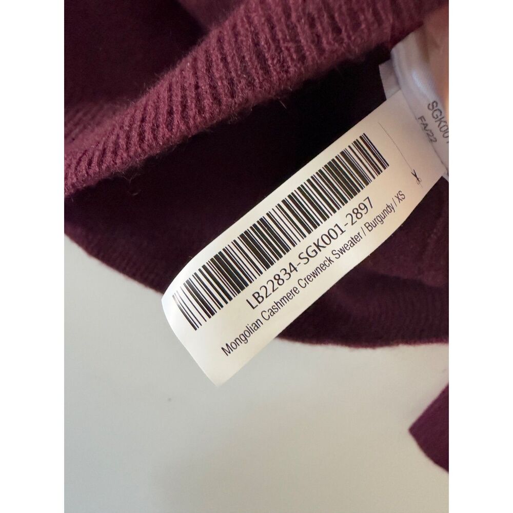 NEW Quince Mongolian Cashmere Crewneck Sweater Burgundy Women's Size XS - Picture 6 of 6